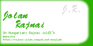 jolan rajnai business card